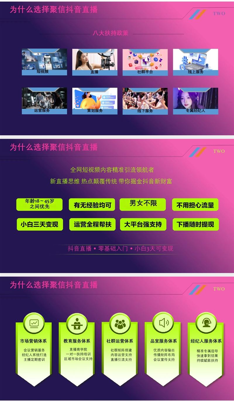 聚信传媒集团免费孵化素人小白主播